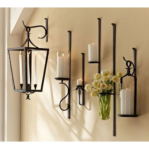 Wrought Iron Candle Wall Sconce